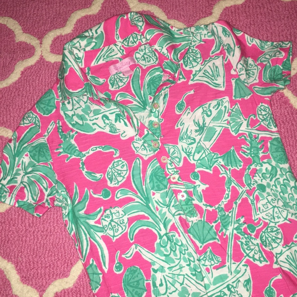 Lilly Pulitzer Trophy Polo in Scorpion Bowl XS